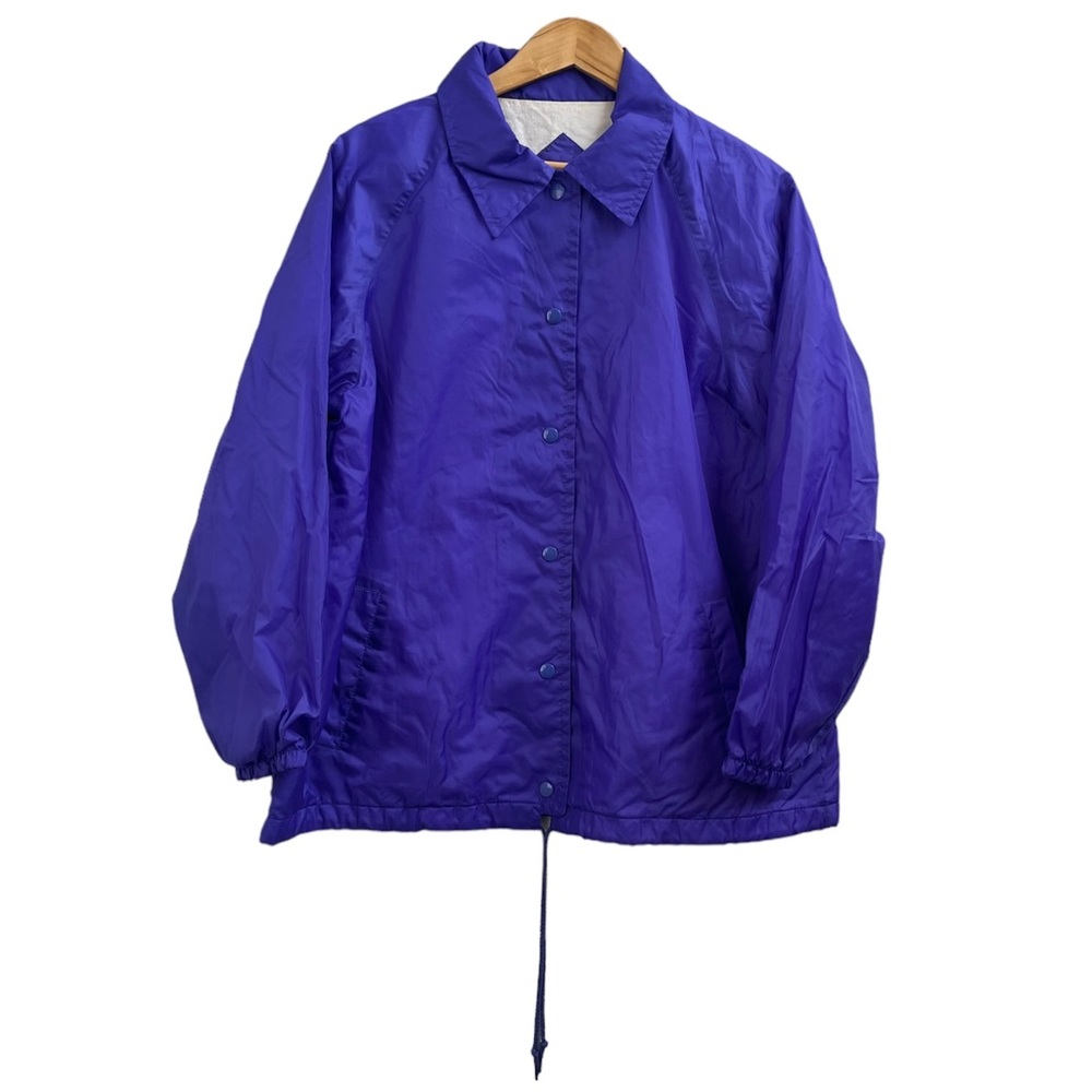 Vintage Current Seen 80s Jacket Snap Button Women's 18W Purple